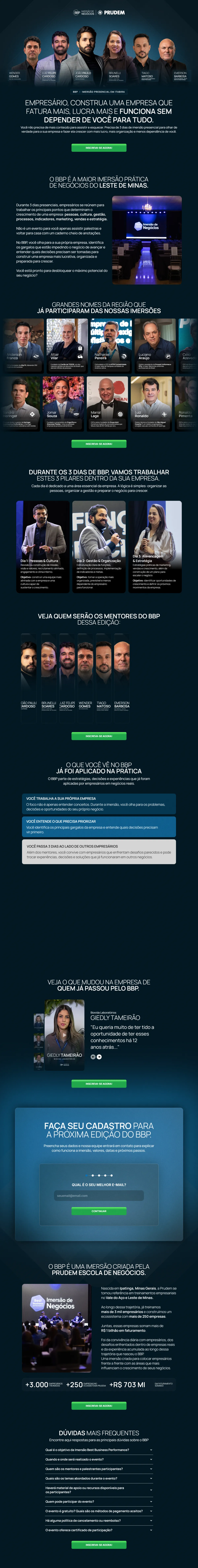 Landing page da imersão BBP Itabira